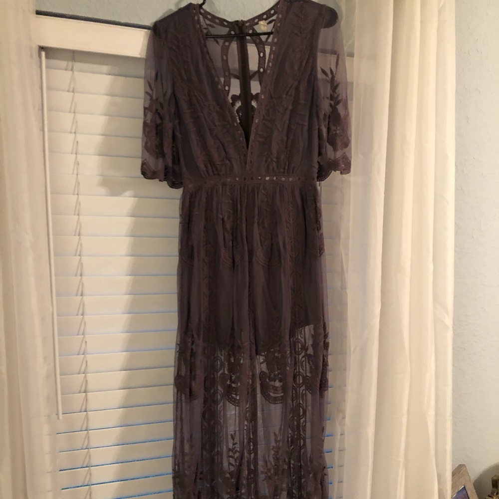 Long lace romper